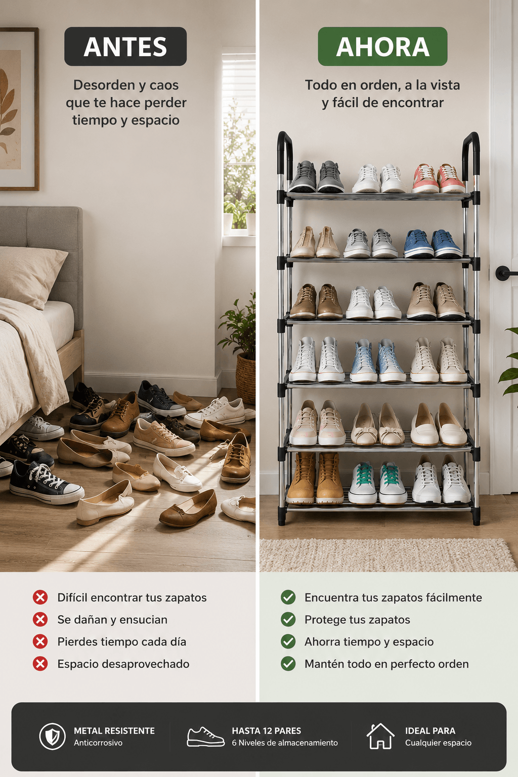 Zapatero OrdenaMax™ Rack - 6 Niveles