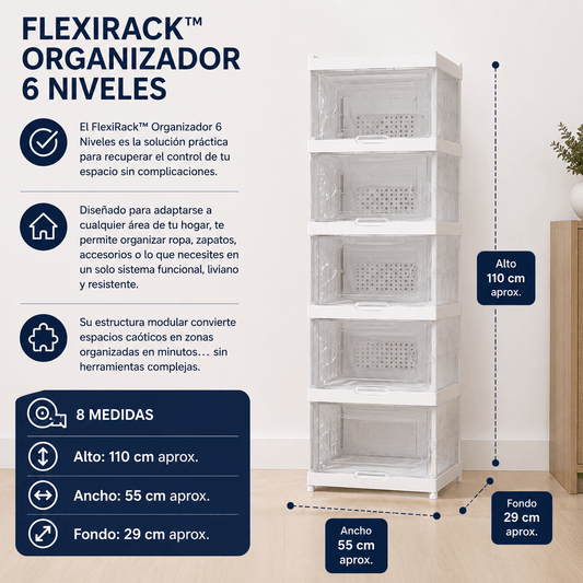 Organizador FlexiRack™ de 6 Niveles